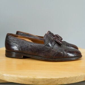 Paolo De Marco Men's Size 10.5 M Shoes Brown Leather Tassel Wingtip Dress Loafer